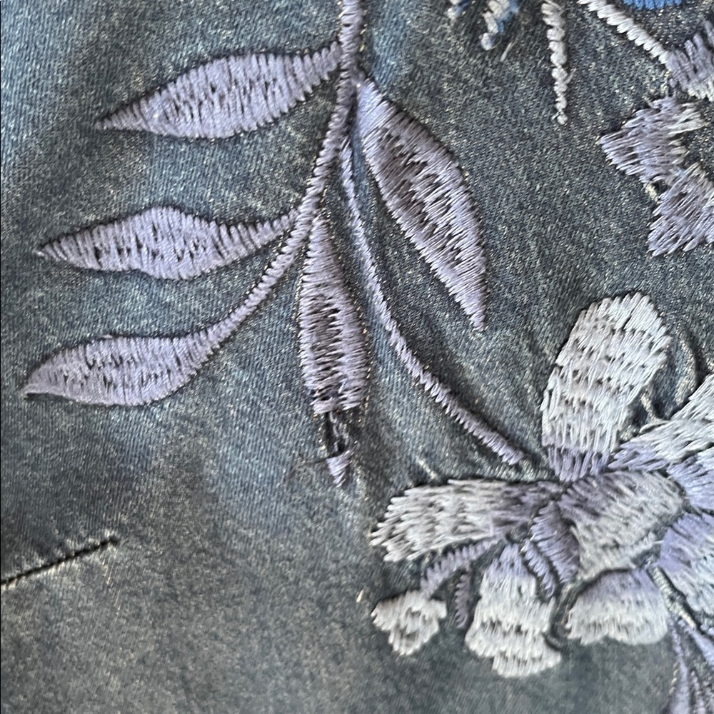 Johnny Was - Dark Blue Embroidered Chambray Tunic- Jazmine zip up - Picture 10 of 11